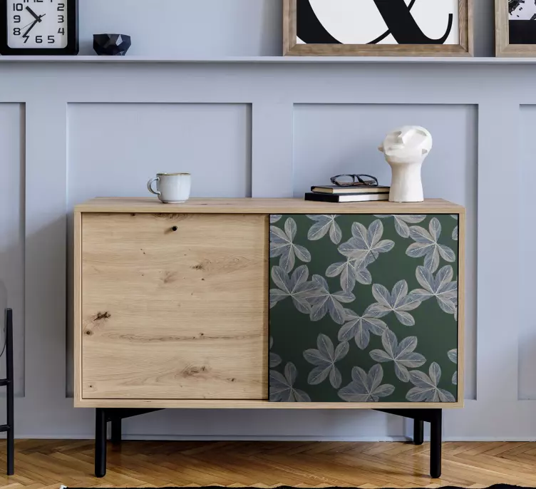 Vinilo ornamental elemento de hoja botánica - TenVinilo