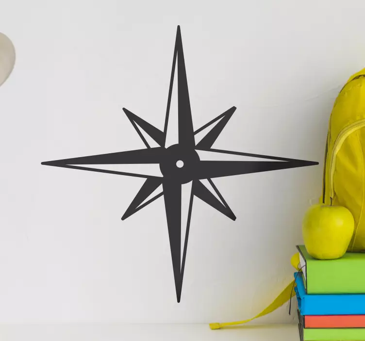 Vinilo ornamental símbolo de estrella de brújula - TenVinilo