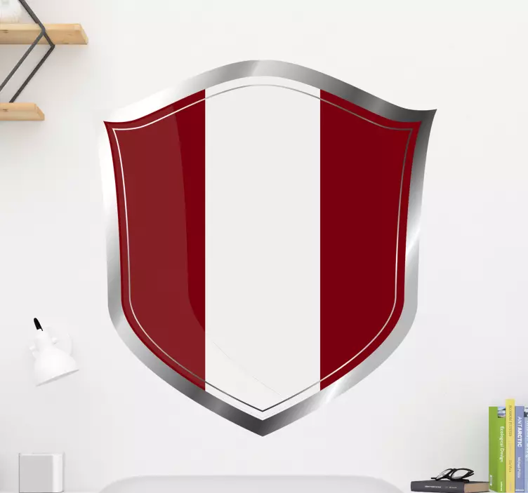 Pegatina para coche Bandera peru con escudo - TenVinilo