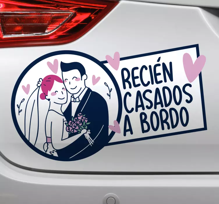 Vinilo para coche de boda recien casados - TenVinilo