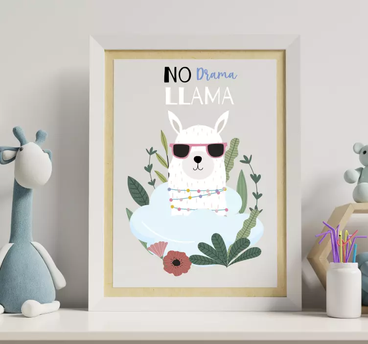 Pegatina para coche Llama peruana sin drama - TenVinilo