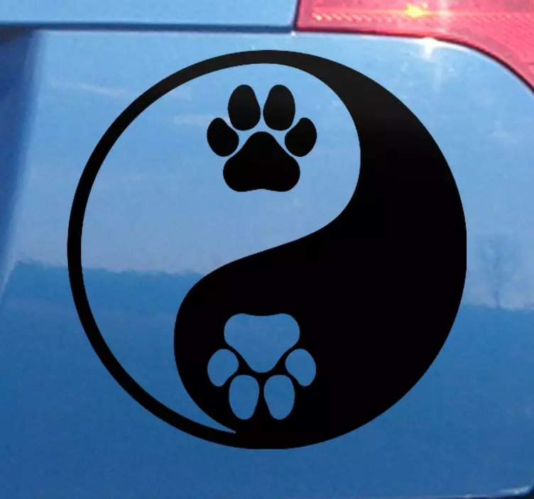 Pegatina para coche Pata de perro yin yang - TenVinilo