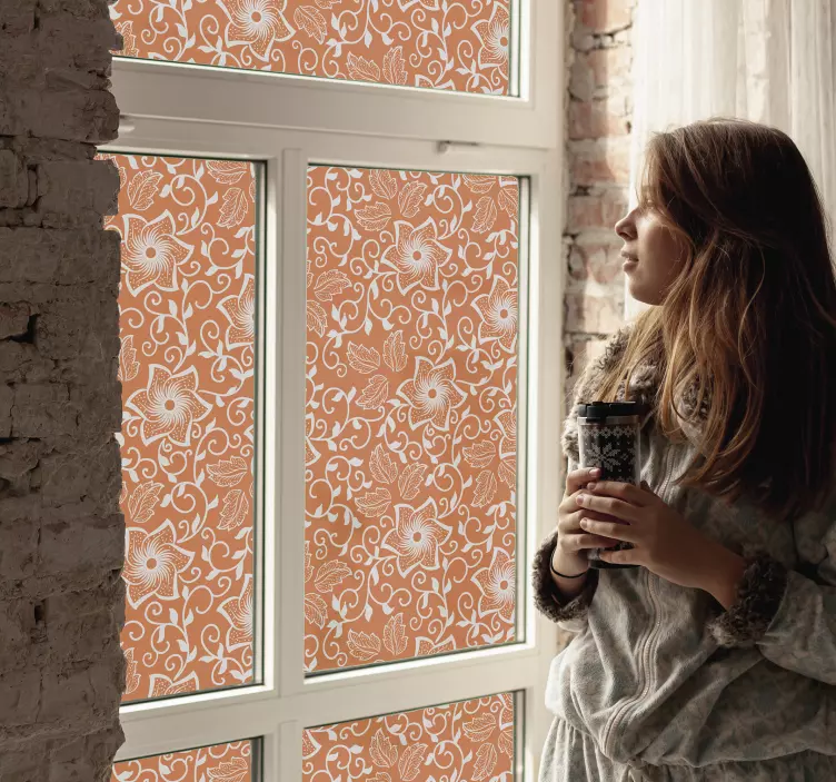 Vinilo para ventanas flores paisley - TenVinilo