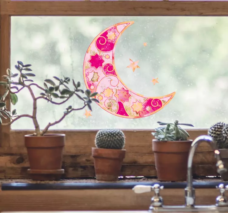 Vinilo para ventanas luna rosada - TenVinilo