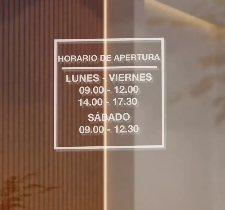 Vinilo escaparate horario de la tienda - TenVinilo