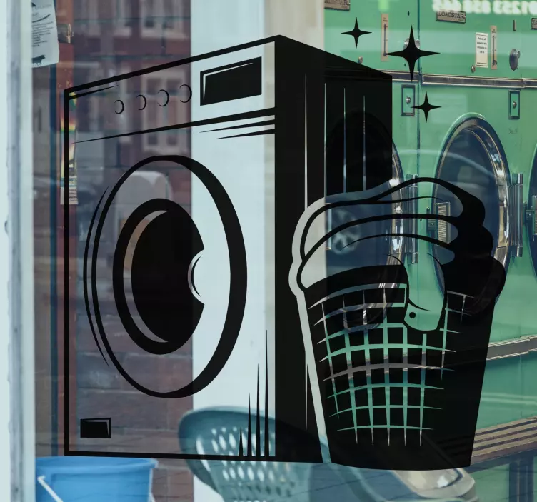 Vinilo escaparate Lavadero estilo vintage - TenVinilo