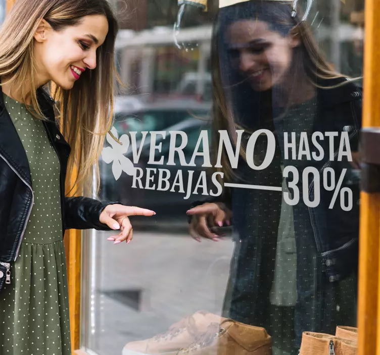 Vinilo escaparate Rebajas de verano - TenVinilo