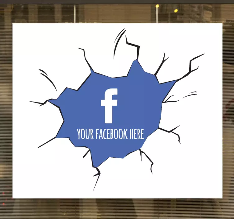Vinilo escaparate 3D Facebook personalizado  - TenVinilo
