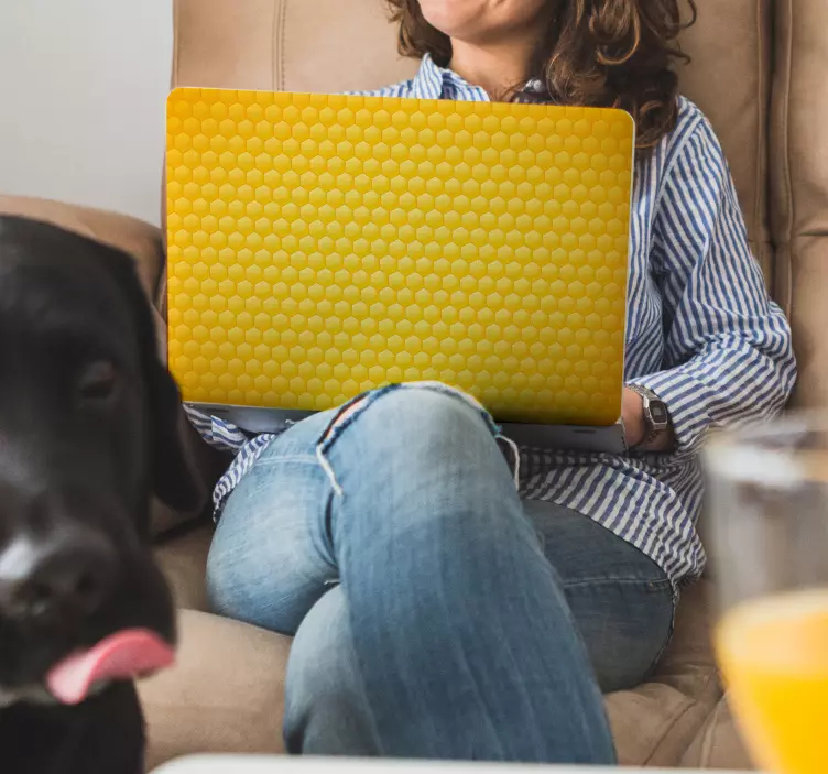 Vinilo para portátil de panal de abejas - TenVinilo