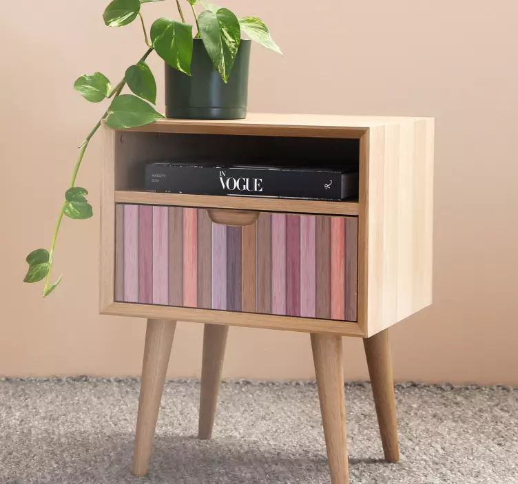Vinilo para mueble almacenamiento de madera de colores - TenVinilo