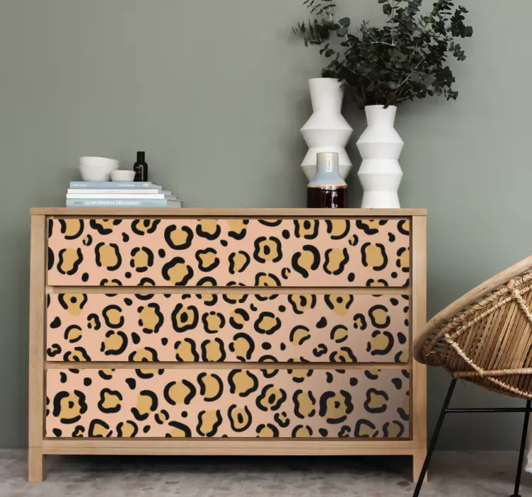 Vinilo para mueble cajón con estampado de leopardo - TenVinilo