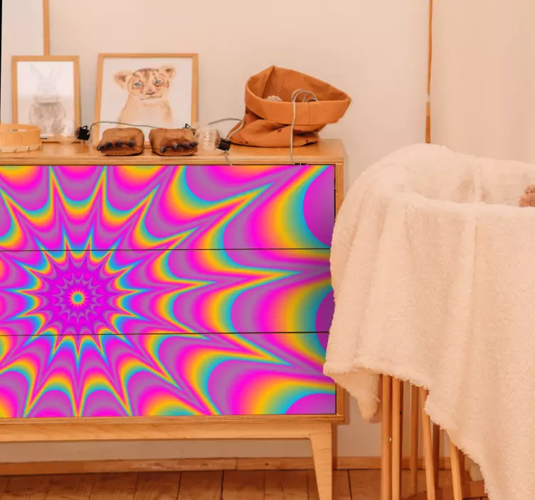 Vinilo para mueble efecto espiral colorido - TenVinilo