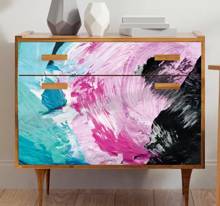 Vinilo para mueble ondas de color abstractas - TenVinilo