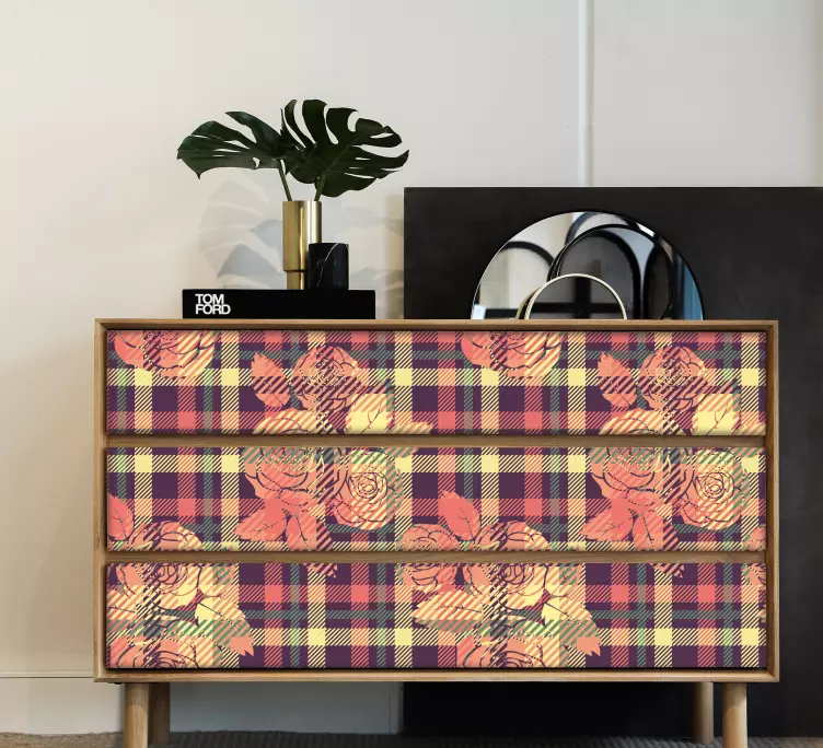 Vinilo para mueble superficie con estampado floral - TenVinilo