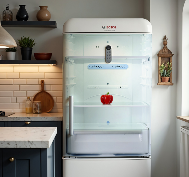 Vinilo para nevera estantes vacios - TenVinilo