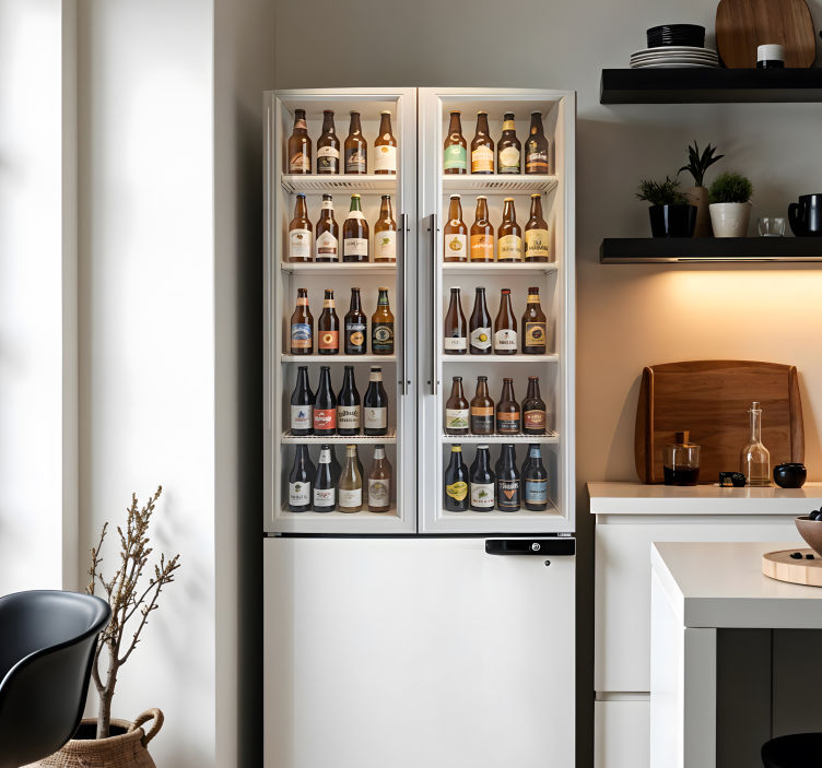 Vinilo para nevera marcas de cerveza - TenVinilo