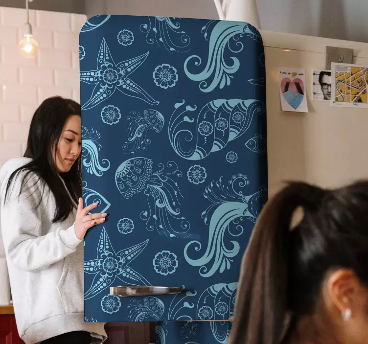 Vinilo para nevera vida marina oceánica - TenVinilo