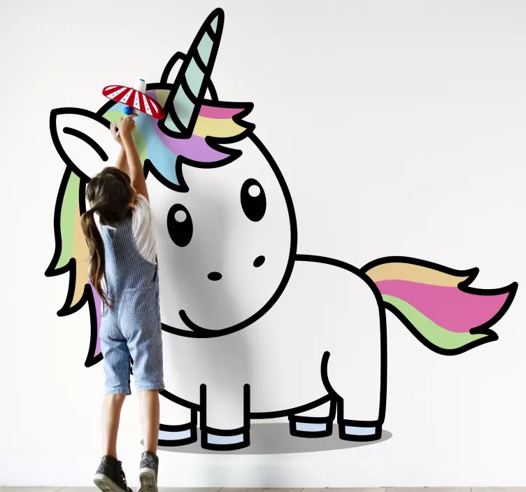 Vinilo infantil unicornio bebé de dibujos - TenVinilo
