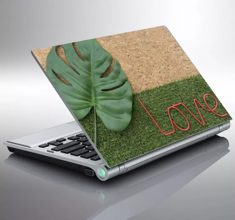 Vinilo para ordenador corcho y césped - TenVinilo