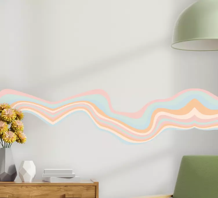 Vinilo pared Diseño retro de los años 70 en diferentes colores. - TenVinilo