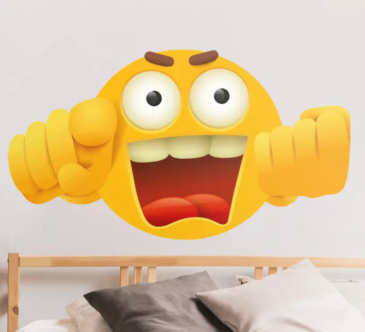 Vinilo pared Emoji que se enoja - TenVinilo
