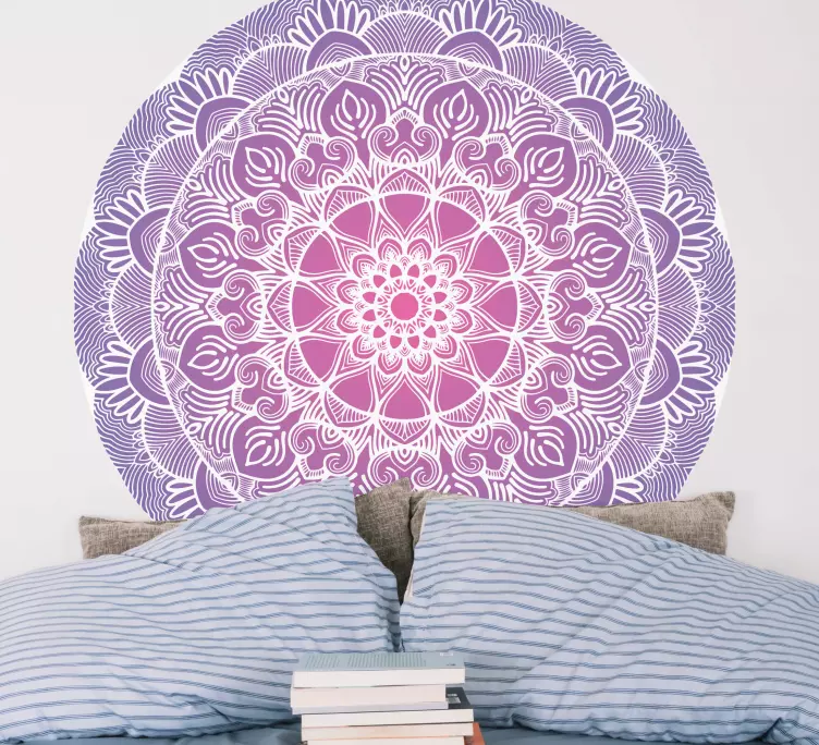 Vinilo pared Mandala flor morada de la vida - TenVinilo