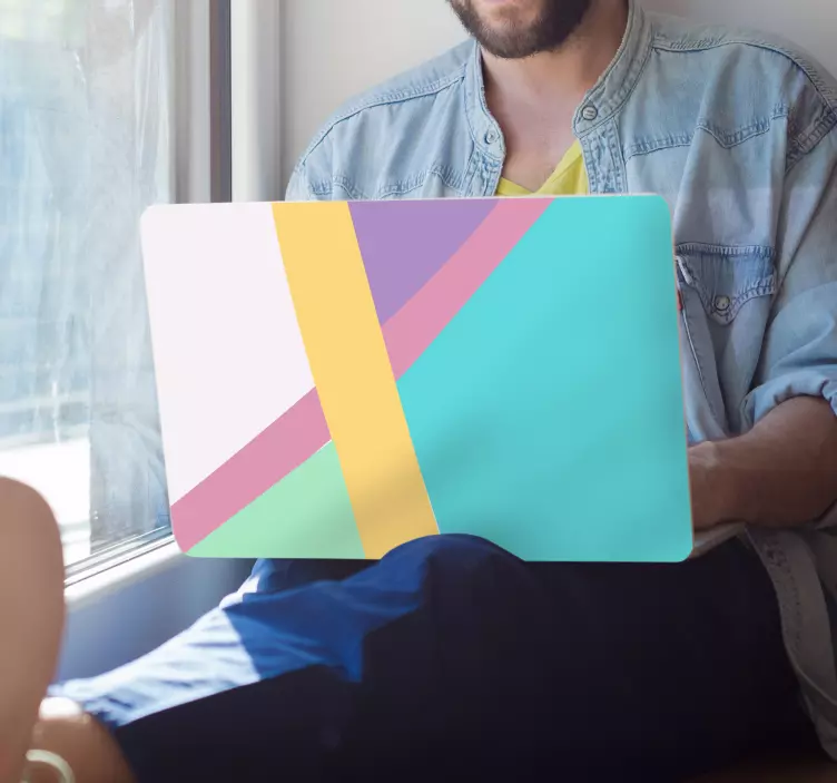 Vinilo para portátil bloques de colores geométricos - TenVinilo