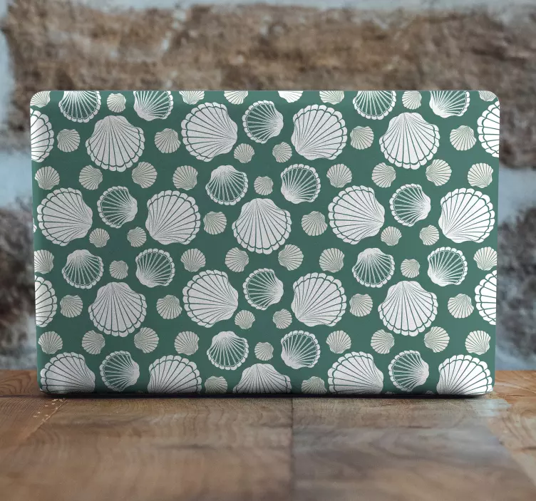Vinilo para portátil cubierta con patrón de concha - TenVinilo