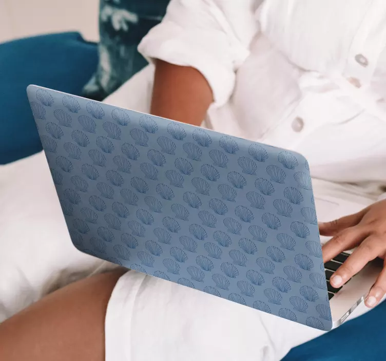 Vinilo para portátil cubierta con patrón de conchas marinas - TenVinilo