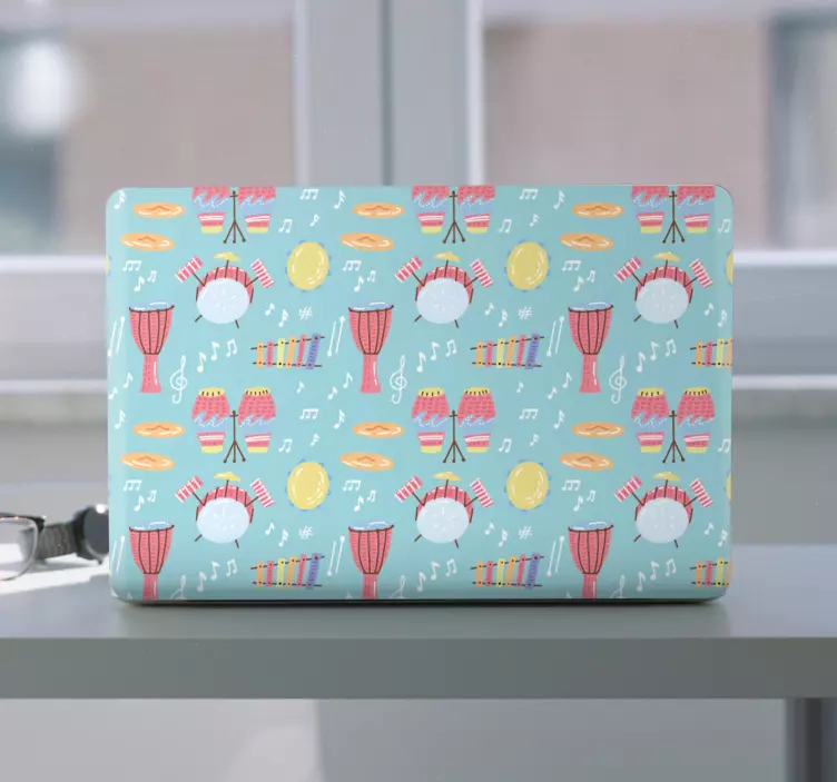 Vinilo para portátil elementos musicales coloridos - TenVinilo