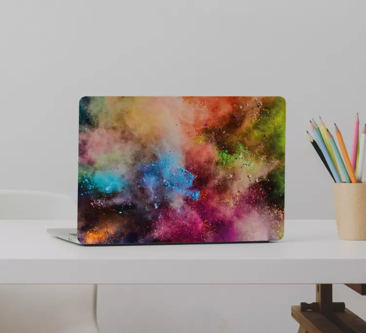 Vinilo para portátil remolino cósmico colorido - TenVinilo