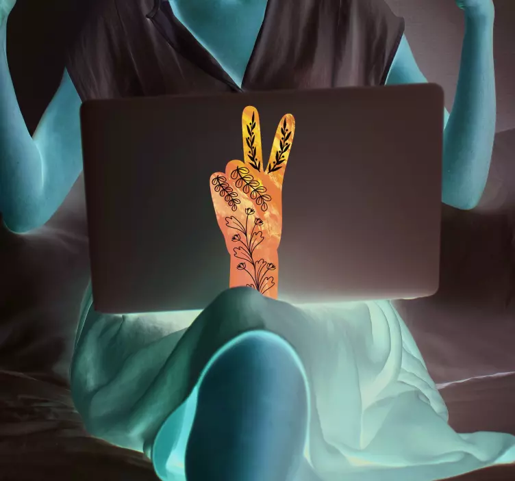 Vinilo para portátiles V de victoria - TenVinilo