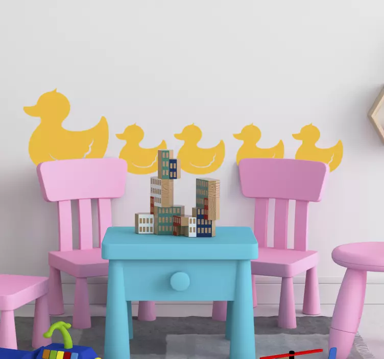 Vinilo infantil animal de patitos de goma  - TenVinilo