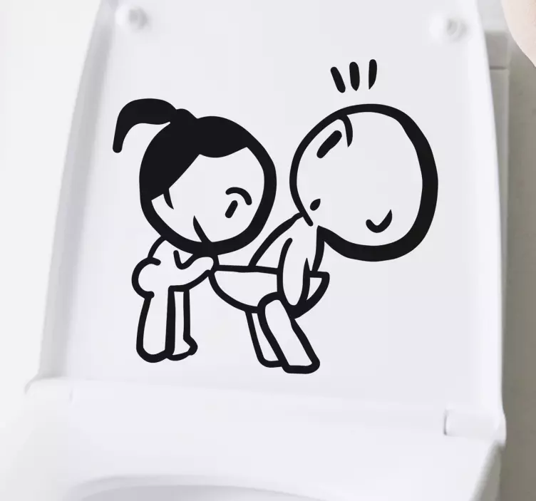 Vinilo PlayStation chica mirando a un chico - TenVinilo