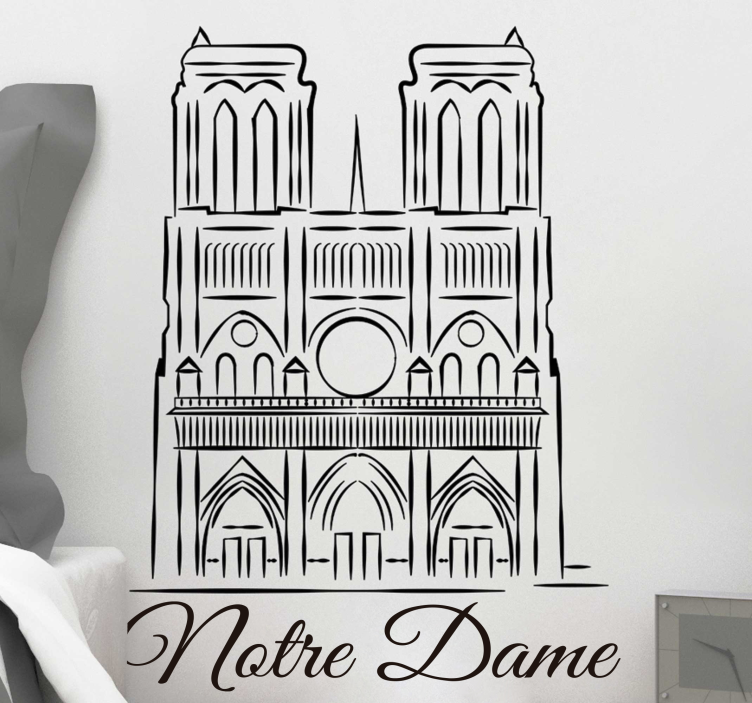 Vinilo pared catedral notre dame - TenVinilo