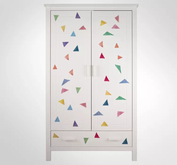 Vinilo pared triángulos colores pastel - TenVinilo