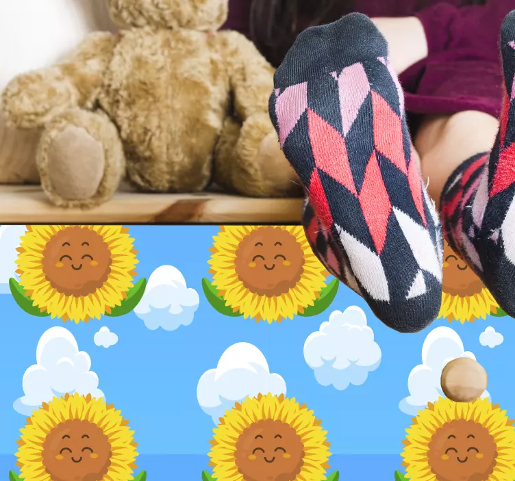 Vinilo patrón de girasoles alegres - TenVinilo