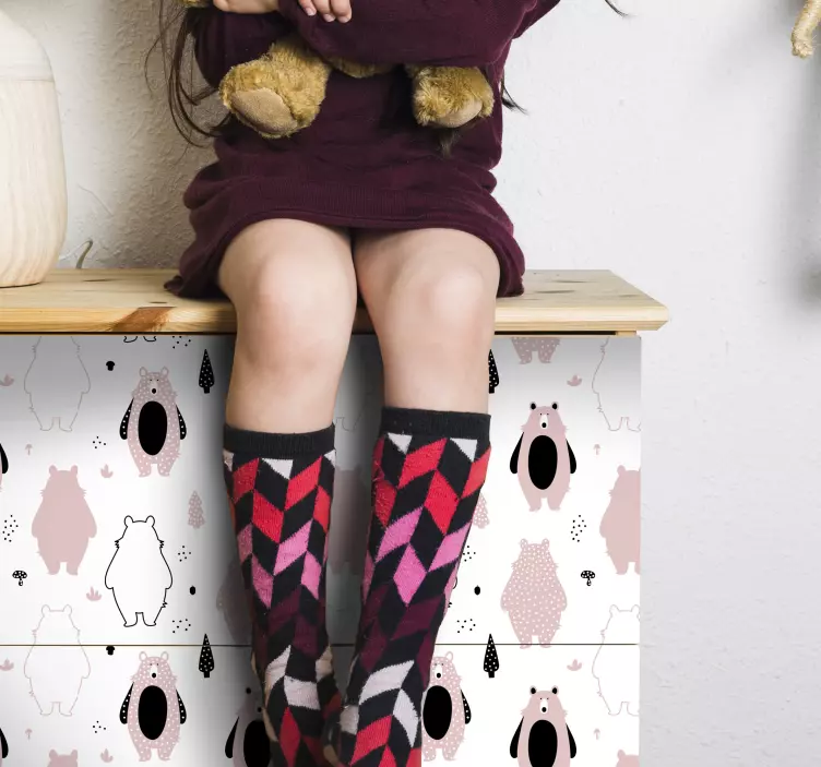 Vinilo patrón de ositos encantadores - TenVinilo