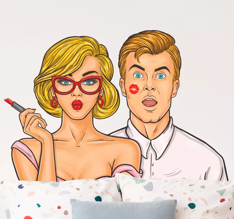 Vinilo personaje pareja estilo cómic - TenVinilo