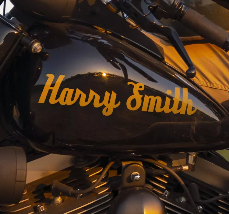 Vinilo decorativo personalizable motocicleta caligráfica - TenVinilo