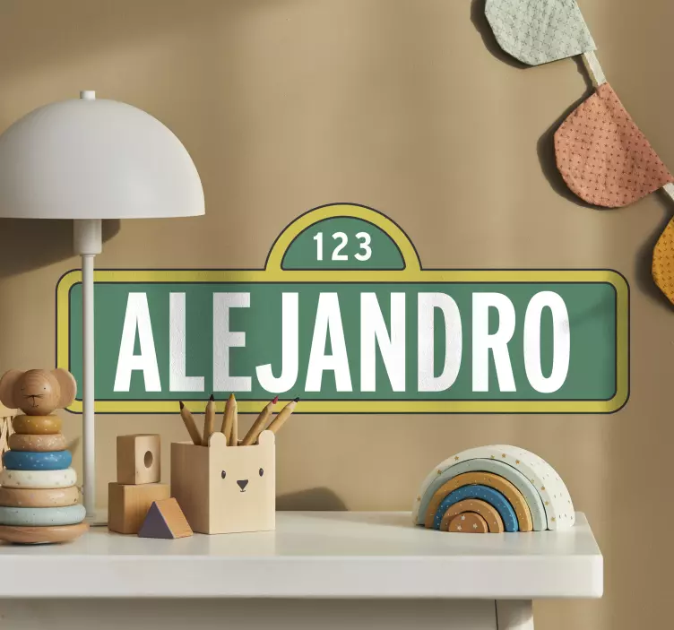 Vinilo personalizable placa Barrio Sésamo - TenVinilo