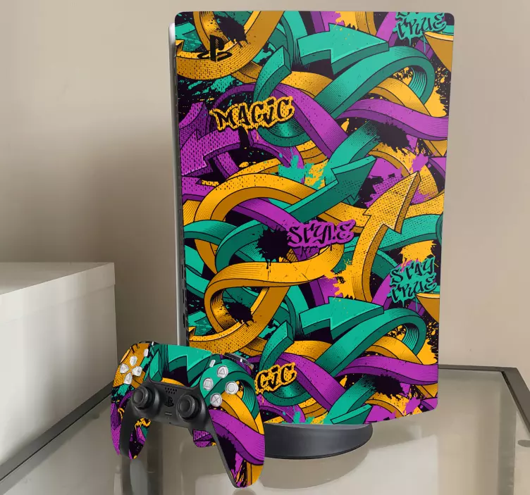 Skin PS5 flechas de graffiti - TenVinilo