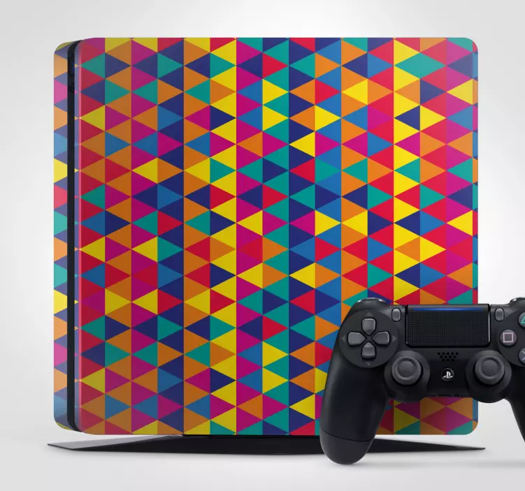 Vinilo PS4 patrón de triángulos coloridos - TenVinilo