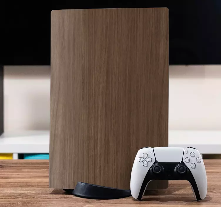 Skin PS5 Textura de madera oscura - TenVinilo