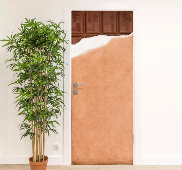 Vinilo puerta entrada de bar de chocolate - TenVinilo