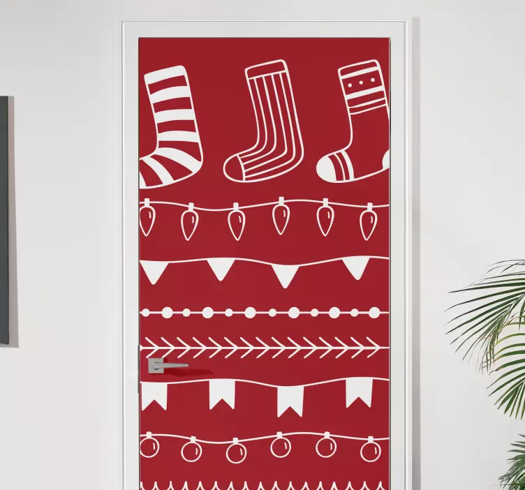 Vinilo navideño con alegres patrones festivos - TenVinilo