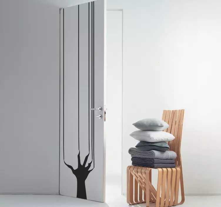 Vinilo puerta silueta de rama de árbol - TenVinilo