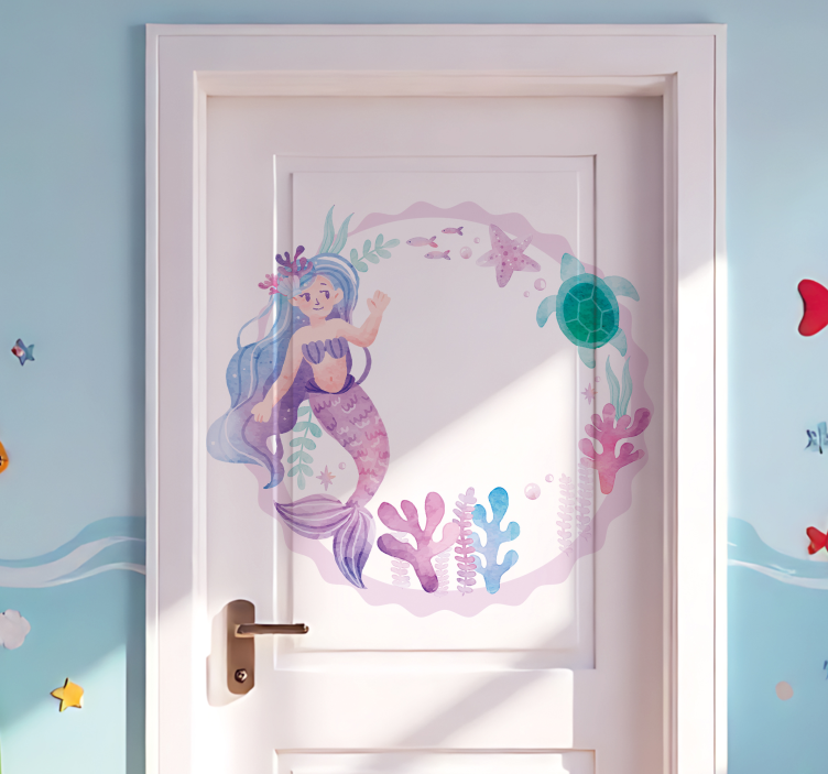 Vinilo puerta sirena para habitación infantil - TenVinilo
