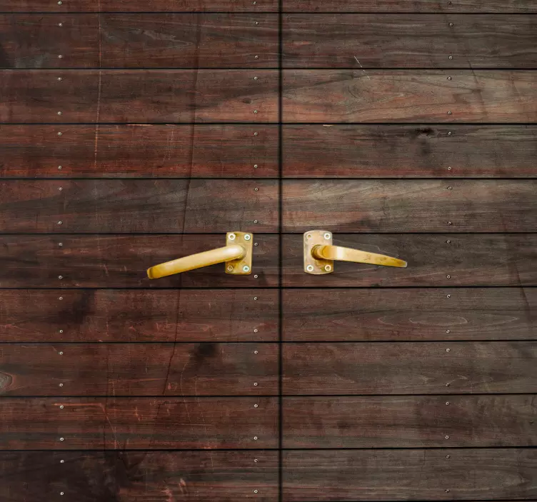 Vinilo para puerta Tablones verticales marrones con textura - TenVinilo