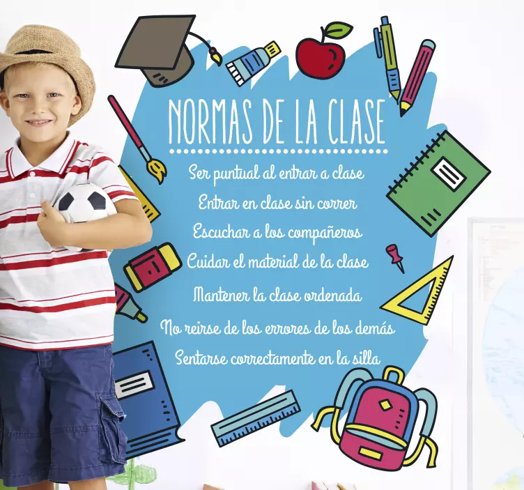 Vinilo reglas de la clase para niños - TenVinilo